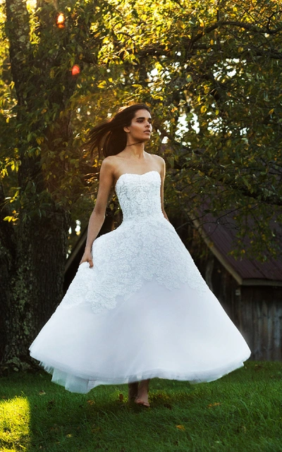 Shop Isabelle Armstrong Cleo Tea Length Tulle Ball Gown In White