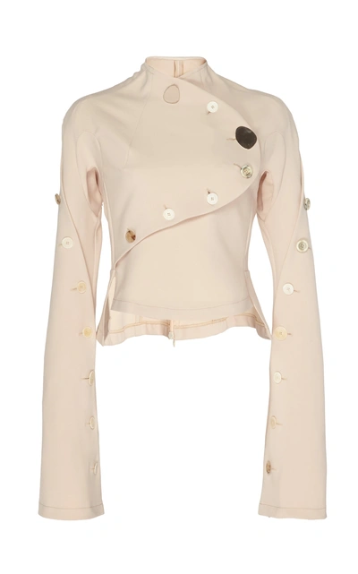 Shop A.w.a.k.e. Fitted Button-detailed Top In Neutral
