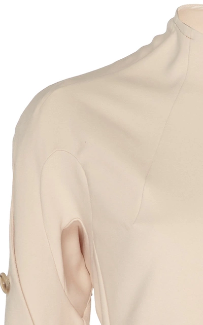 Shop A.w.a.k.e. Fitted Button-detailed Top In Neutral