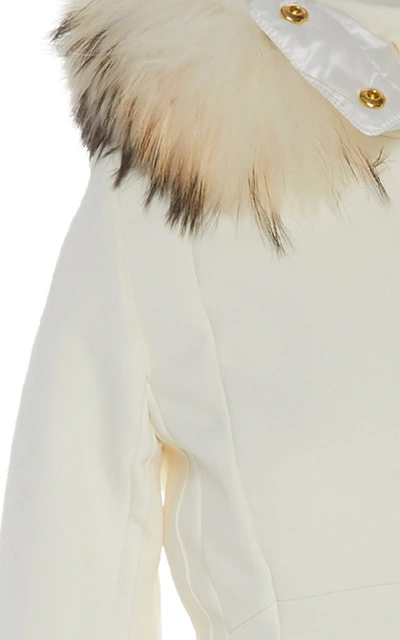 Shop Bogner Fur-trimmed Shell Ski Suit In White