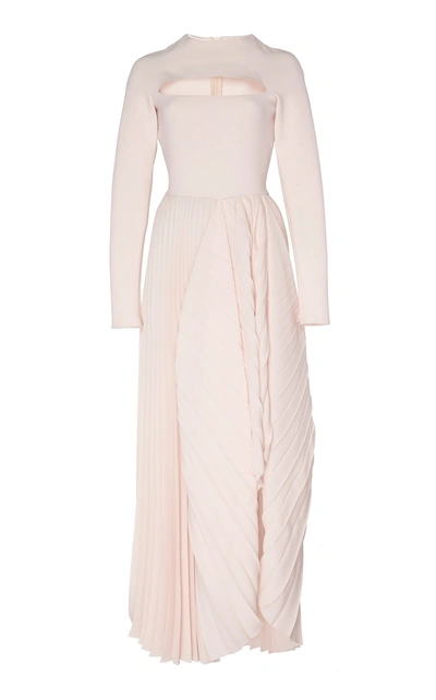 Shop A.w.a.k.e. Pleated Cutout Dress In Pink