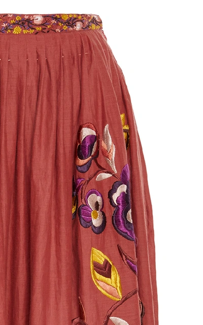 Shop Ulla Johnson Yana Cotton-blend Skirt In Orange