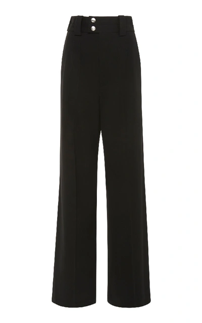 Shop Proenza Schouler Wide-leg Wool-blend Pants In Black