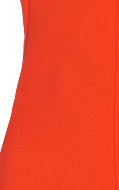 Shop Victoria Beckham Bonded Crepe Fitted Cami Dress In Red