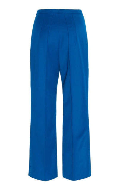 Shop Andrew Gn Wool Cropped Pants In Blue
