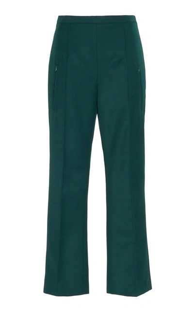 Shop Andrew Gn Wool Cropped Pants In Green
