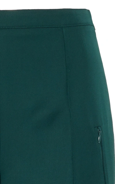 Shop Andrew Gn Wool Cropped Pants In Green