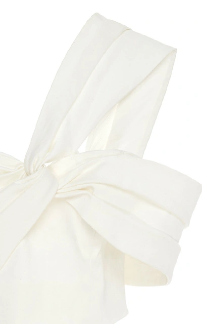 Shop Amur Marty Cotton-blend Top In White