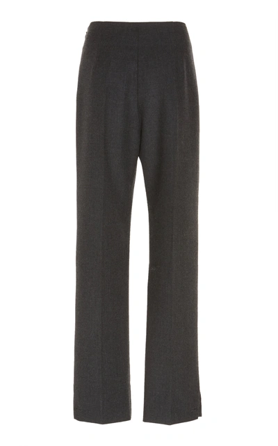 Shop Maison Margiela Wool Straight-leg Pants In Grey