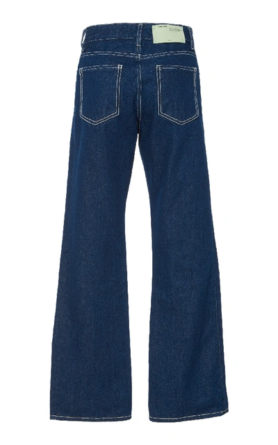 Shop Off-white Mid-rise Flared Wide-leg Jeans In Medium Wash