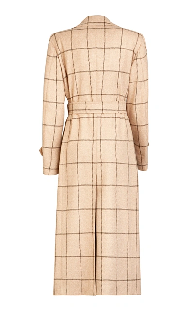 Shop Giuliva Heritage Collection Christie Double-breasted Check-print Merino Wool Coat In Brown