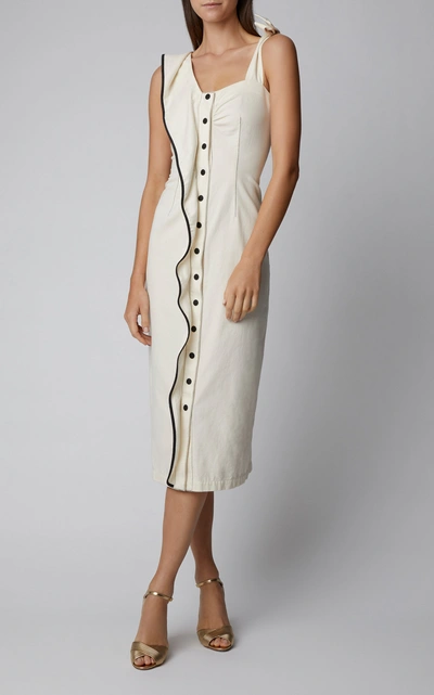 Shop Marysia Northfork Cotton-twill Midi Dress In White