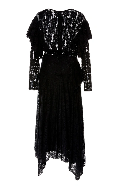 Shop Isabel Marant Étoile Vally Asymmetric Cotton-blend Lace Dress In Black