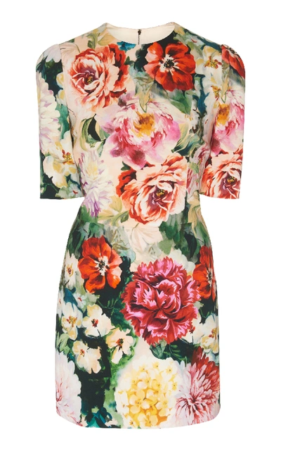 Shop Dolce & Gabbana Floral Jacquard Mini Dress