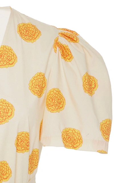 Shop Rhode Vivienne Floral-print Mini Dress In Yellow