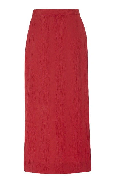 Shop Alexa Chung Wrapped Midi Skirt In Red