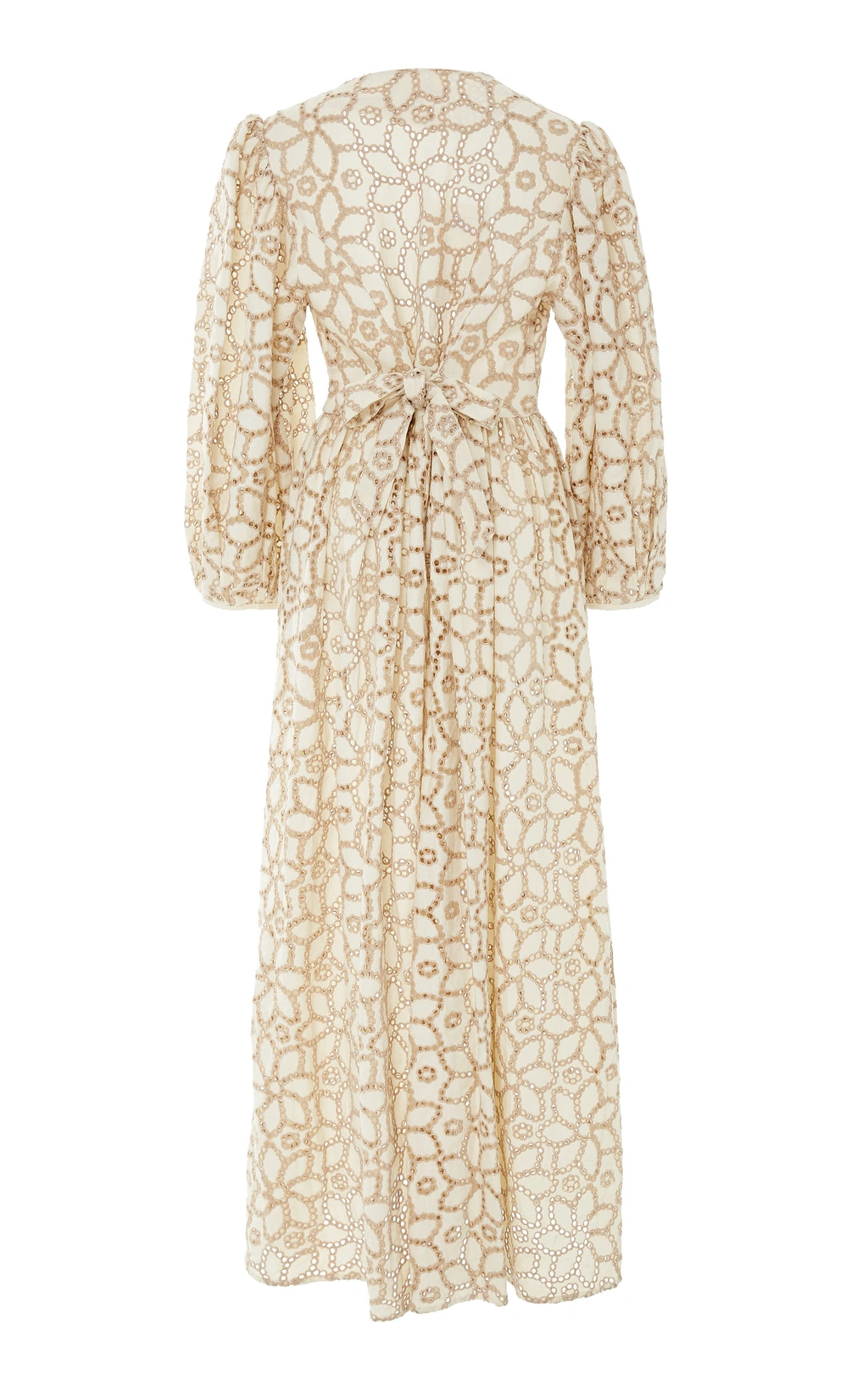 Mara Hoffman Bette Balloon sleeve Cotton linen Maxi Dress In Natural Sand ModeSens