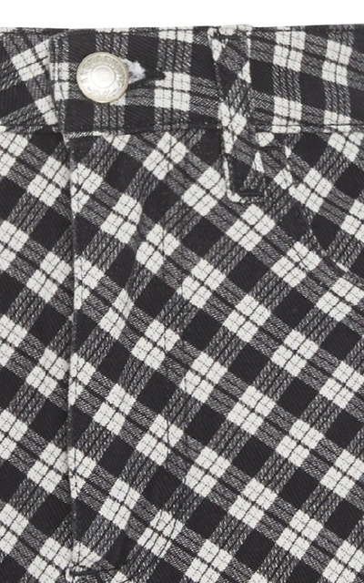Shop Alexa Chung Checkered Cotton-blend Mini-skirt In Plaid