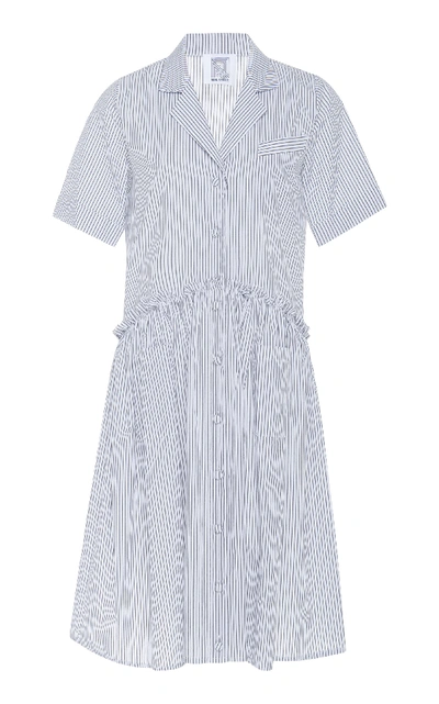 Shop Rosie Assoulin Exclusive Striped Cotton-poplin Mini Shirt Dress