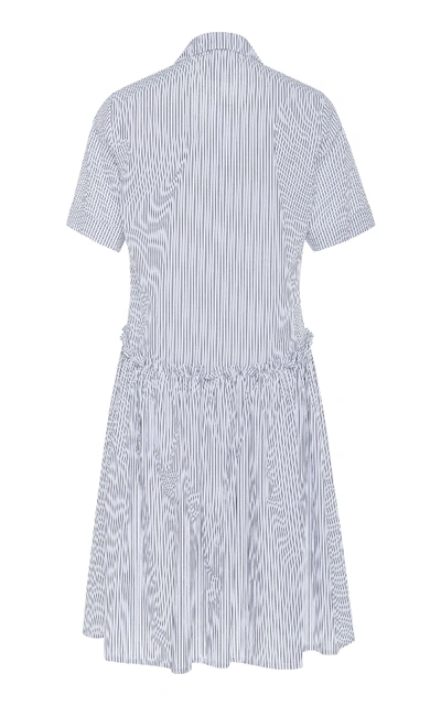 Shop Rosie Assoulin Exclusive Striped Cotton-poplin Mini Shirt Dress