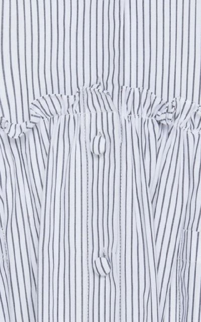 Shop Rosie Assoulin Exclusive Striped Cotton-poplin Mini Shirt Dress