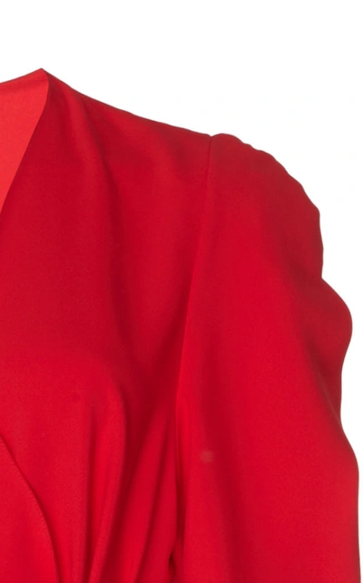 Shop A.w.a.k.e. Draped Wrap Midi Dress In Red