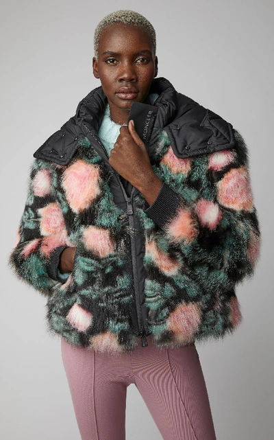 Shop Moncler Genius Shell-trimmed Fox-fur Hooded Jacket In Print