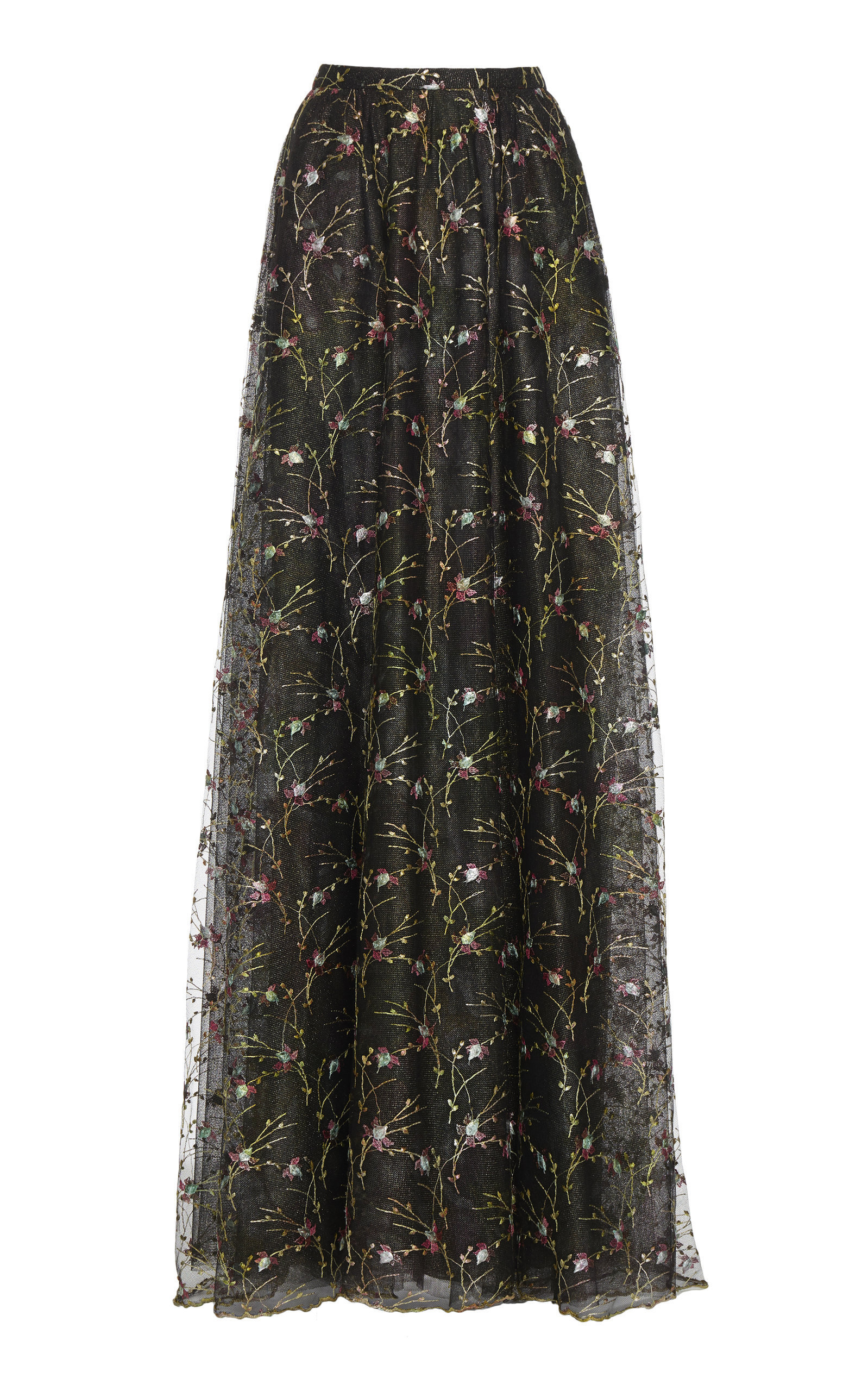 floral tulle maxi skirt