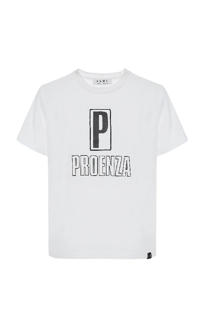 Shop Proenza Schouler Logo-printed Cotton-jersey T-shirt In White
