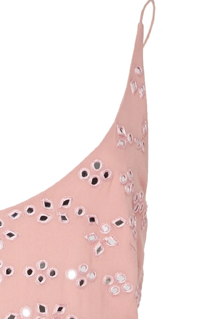 Shop Saloni Aidan C Embellished Midi Dress In Pink