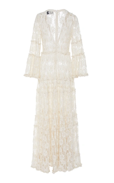 Shop Alexis Alvin Beaded Lace Maxi Dress In Ivory