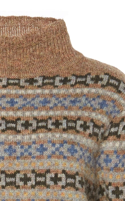 Shop Isabel Marant Étoile Ned Intarsia-knit Wool Turtleneck Sweater In Blue