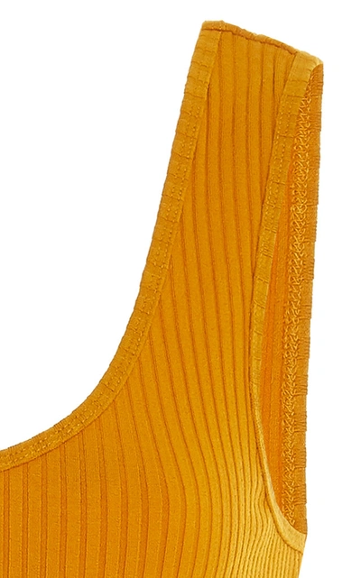Shop Nobody Denim Rib-knit Tank Top In Yellow