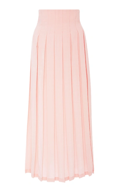 Shop Mara Hoffman Cordelia Pleated Tencel Maxi Skirt In Pink