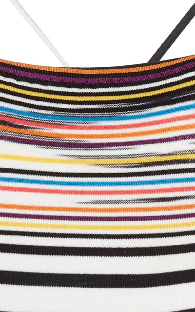 Shop Missoni Striped One-piece Swimsuit In Multi