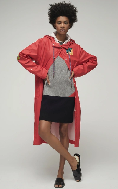 Shop Proenza Schouler Hooded Rubber Raincoat In Red