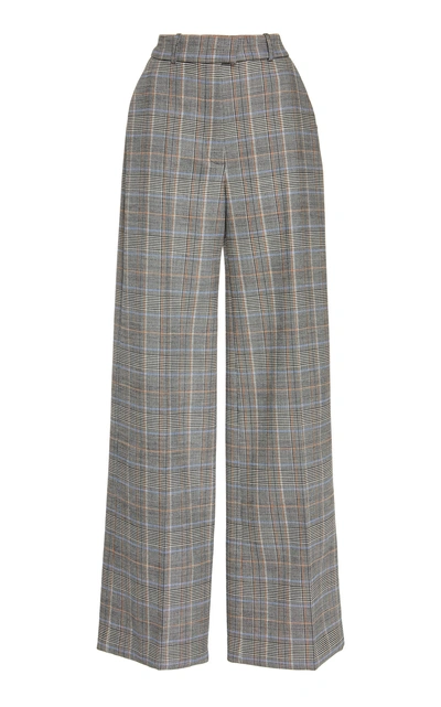 Shop Martin Grant Checked Wool-blend Wide-leg Pants In Print