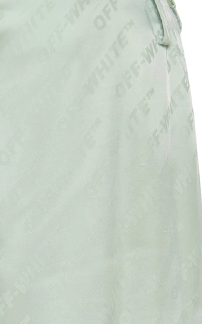 Shop Off-white Logo Straight-leg Cargo Pants In Green