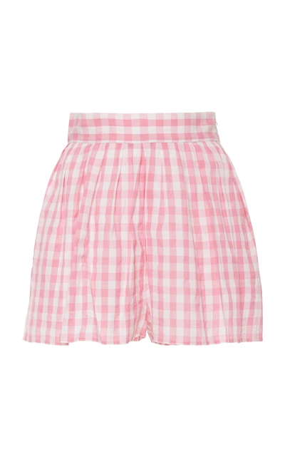 Shop Anaak Annex Gingham Cotton-poplin Shorts In Plaid