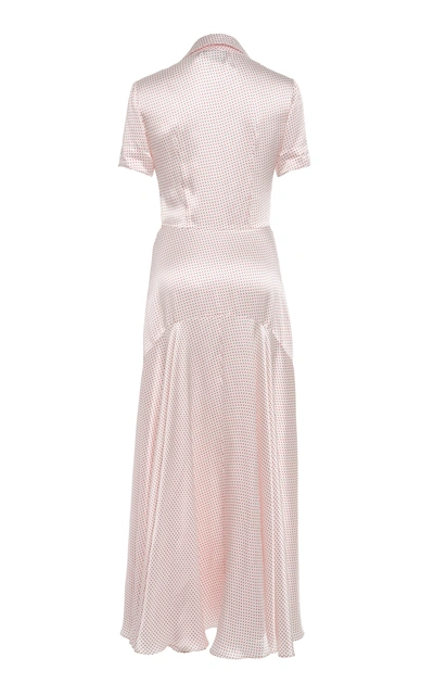Shop Alexis Athene Polka-dot -satin Maxi Dress In Pink
