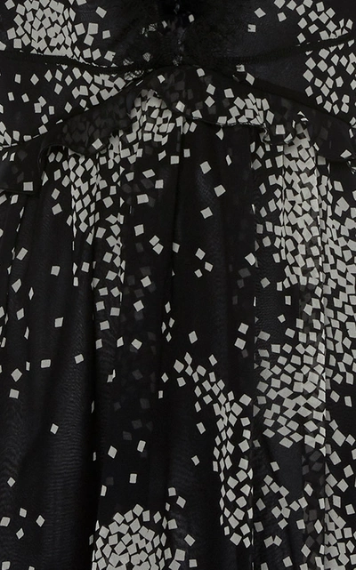 Shop Giambattista Valli Square-print Ruffled Silk Mini Dress In Floral