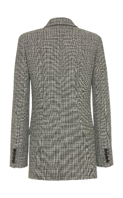Shop Givenchy Double-breasted Checked Wool Blazer In Black/white