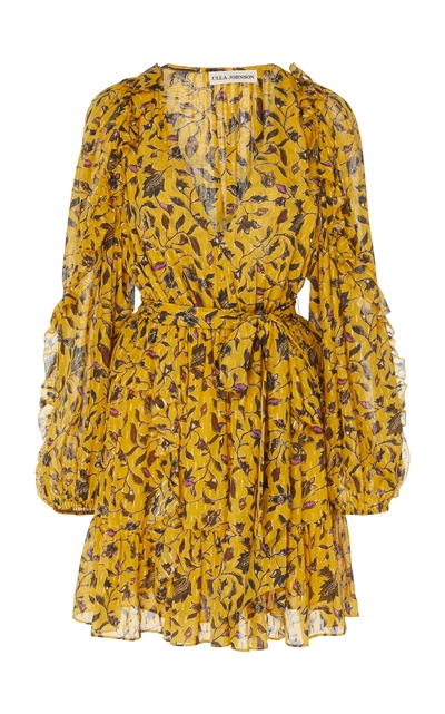 Shop Ulla Johnson Maita Silk-blend Chiffon Mini Dress In Yellow