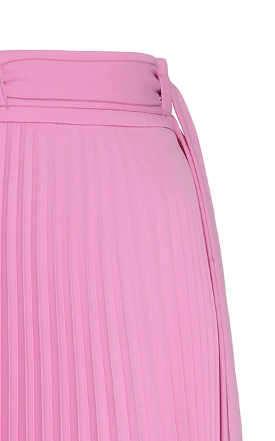 Shop A.w.a.k.e. Pleated Asymmetric Midi Skirt In Pink