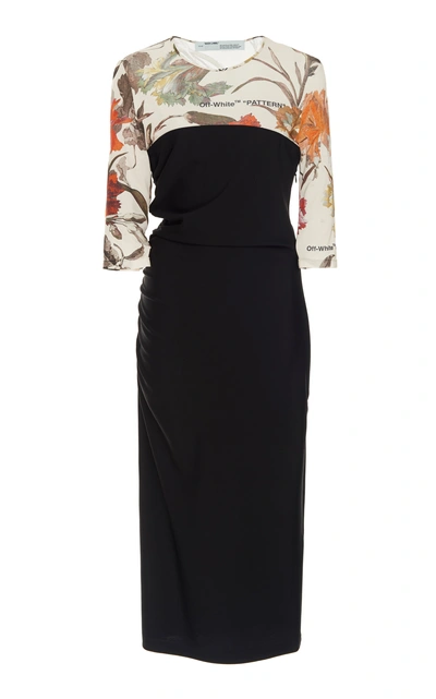 Shop Off-white Shaped Tubino Midi Dress In Black