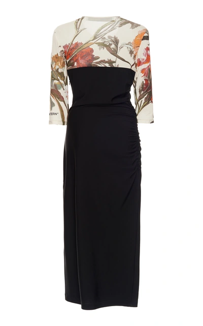 Shop Off-white Shaped Tubino Midi Dress In Black