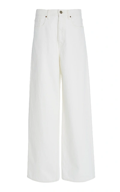 Shop Goldsign High-rise Wide-leg Jeans In White