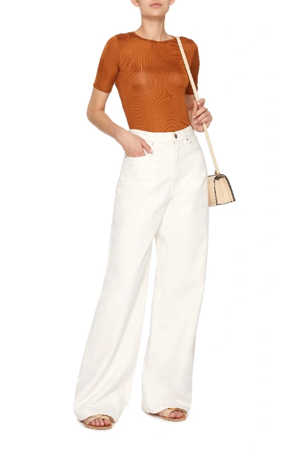 Shop Goldsign High-rise Wide-leg Jeans In White