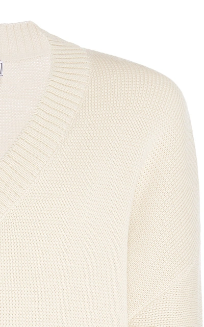 Shop Ami Alexandre Mattiussi V Neck Oversize Sweater In White