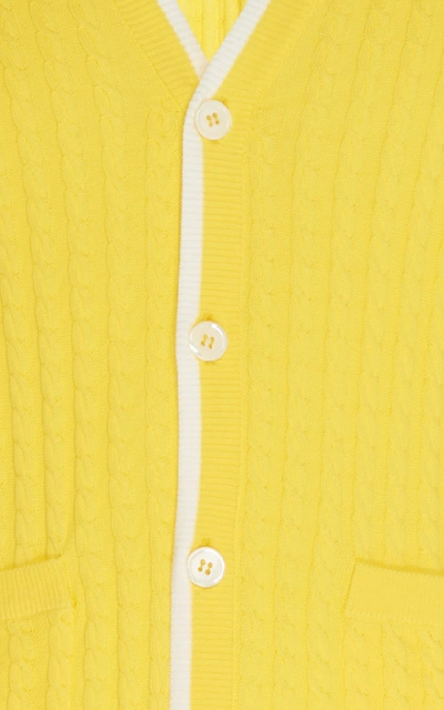 Shop Thom Browne V-neck Cardigan In Yellow